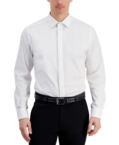 Alfani Men's Regular Fit Covered Placket Tuxedo Shirt, Created For Macy's In Bright White