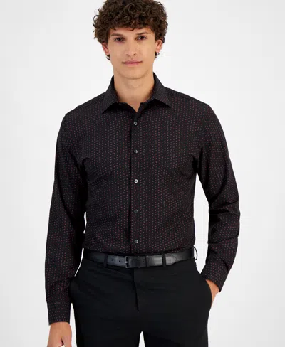 Alfani Men's Slim-fit Geo-twist Dress Shirt, Created For Macy's In Black  Red | ModeSens