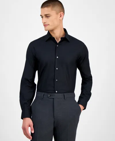 ALFANI MEN'S SLIM-FIT HERRINGBONE DRESS SHIRT, EXCLUSIVELY AT MACY'S