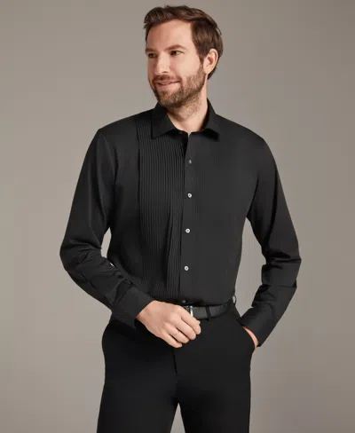 Alfani Men's Slim Fit Pleated Dress Shirt, Macy's Exclusive In Black