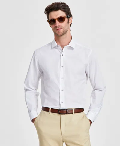 Alfani Men's Slim-fit Solid Dress Shirt, Created For Macy's In Bright White