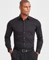 Alfani Mens Collar Cotton Button-down Shirt In Black