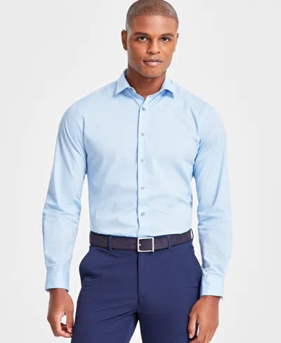 Alfani Men's Slim-fit Solid Dress Shirt, Created For Macy's In Blue