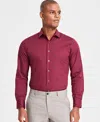 Alfani Men's Slim-fit Solid Dress Shirt, Created For Macy's In Maroon Banner