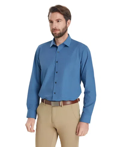 Alfani Men's Slim Fit Solid Dress Shirt, Macy's Exclusive In Blue