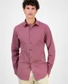 Alfani Men's Slim-fit Spots Macro Diamond Print Dress Shirt, Macy's Exclusive In Pink