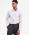 Alfani Dress Shirt Men'slavender Geo Print Regular Fit Ups483 In White