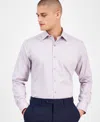 Alfani Dress Shirt Men'slavender Geo Print Regular Fit Ups483 In Pink