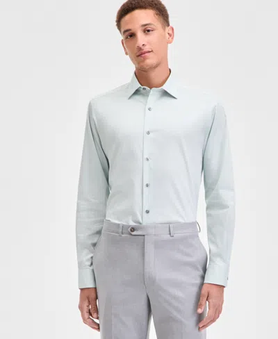 Alfani Men's Slim-fit Temperature Regulating Dress Shirt, Created For Macy's In Blue