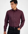 Alfani Men's Slim-fit Temperature Regulating Dress Shirt, Created For Macy's In Purple