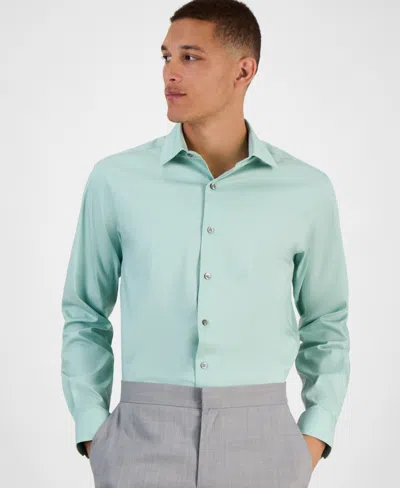 Alfani Men's Slim-fit Temperature Regulating Dress Shirt, Created For Macy's In Tranquil Sage