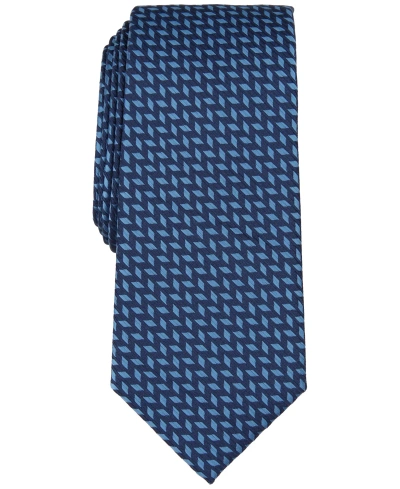 Alfani Men's Slim Geo Neat Tie, Created For Macy's In Navy