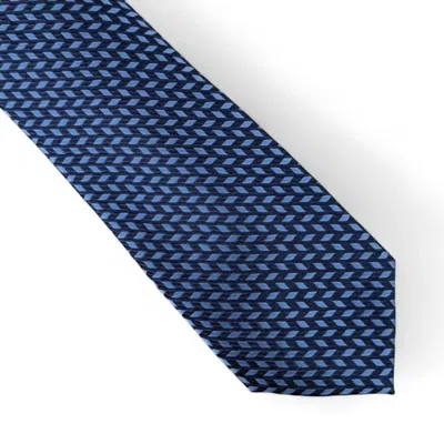 Alfani Men's Slim Geo Neat Tie In Navy In Brown