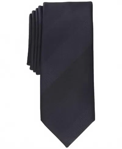 Alfani Men's Slim Textured Stripe Tie In Black In Blue