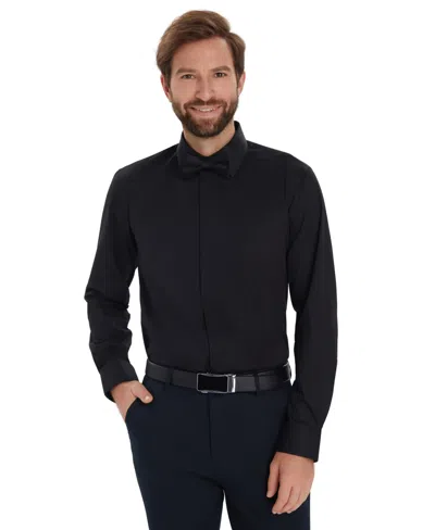 Alfani Men's Slim-fit Formal Solid Dress Shirt, Macy's Exclusive In Black