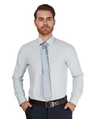 Alfani Men's Slim-fit Performance Solid Dress Shirt, Macy's Exclusive In Blue