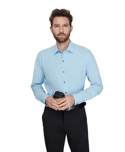 Alfani Men's Slim-fit Performance Solid Dress Shirt, Macy's Exclusive In Blue