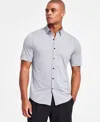 Alfani Men's Solid Button-down Shirt, Exclusively At Macy's In Bright White
