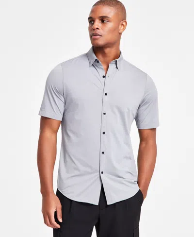 Alfani Men's Solid Button-down Shirt, Exclusively At Macy's In Bright White
