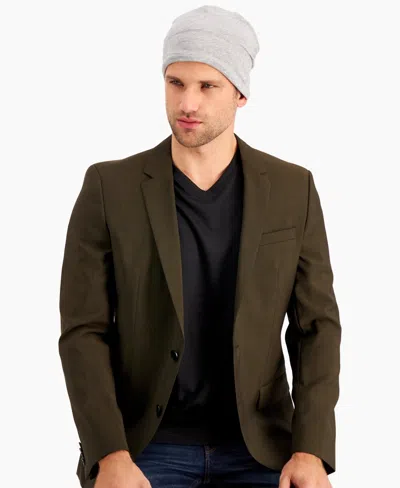 Alfani Men's Solid Cut & Sew Beanie Grey In Gray