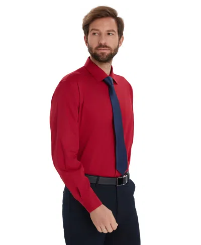 Alfani Men's Solid Regular-fit Dress Shirt, Macy's Exclusive In Red