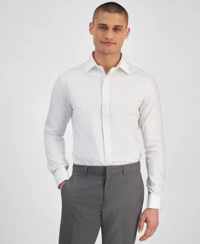 Alfani Men's Solid Slim-fit Dress Shirt, Created For Macy's In Bright White