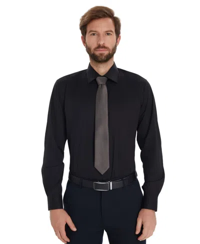 Alfani Men's Solid Slim-fit Dress Shirt, Macy's Exclusive In Black