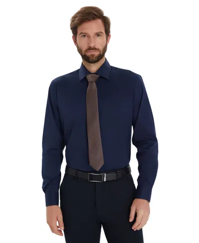 Alfani Men's Solid Slim-fit Dress Shirt, Macy's Exclusive In Blue
