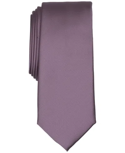 Alfani Men's Solid Texture Slim Tie, Created For Macy's In Purple