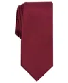 Alfani Men's Solid Texture Slim Tie, Created For Macy's In Red