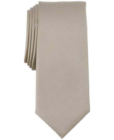 Alfani Men's Solid Texture Slim Tie, Created For Macy's In Champagne