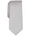 Alfani Men's Solid Texture Slim Tie, Created For Macy's In Platinum