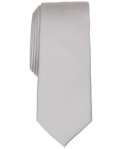 Alfani Men's Solid Texture Slim Tie, Created For Macy's In Platinum