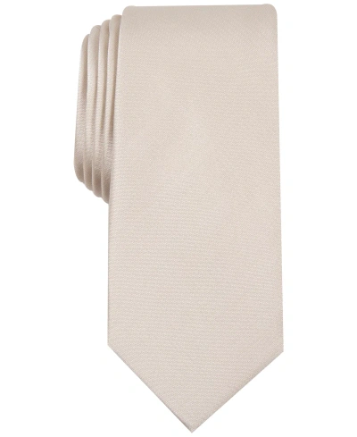 Alfani Men's Solid Texture Slim Tie, Created For Macy's In Taupe
