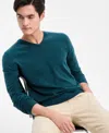Alfani Men's Solid V-neck Cotton Sweater, Created For Macy's In Green