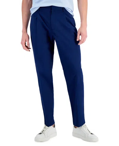 Alfani Men's Stretch Pleated Pants - Blazing Navy In Blue
