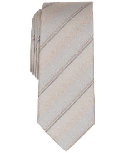 Alfani Men's Stripe Pattern Tie, Macy's Exclusive In Neutral