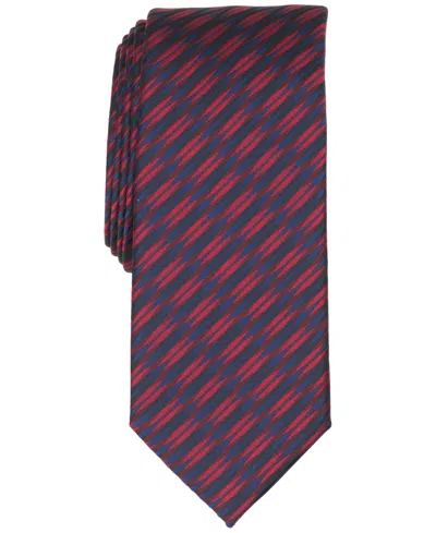 Alfani Men's Summit Stripe Tie, Macy's Exclusive In Burgundy