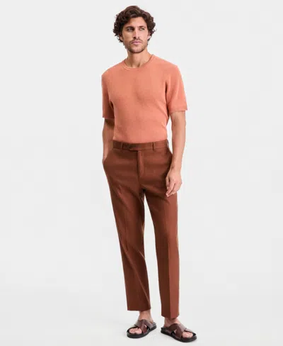 Alfani Men's Tech Linen Pants, Macy's Exclusive In Brown