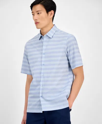 Alfani Men's Textured Stripe Shirt, Exclusively At Macy's