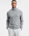 Alfani Men's Textured Zig-zag Turtleneck Sweater, Macy's Exclusive In Gray