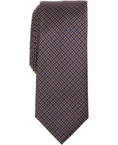 Alfani Men's Tipton Mini Geometric Print Tie, Macy's Exclusive In Gray