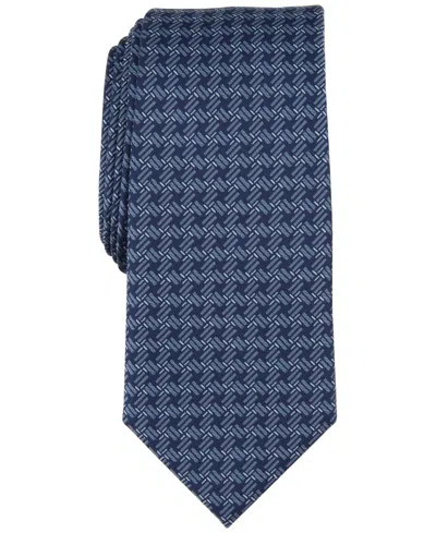 Alfani Men's Tolbert Patterned Tie, Created For Macy's In Dark Navy