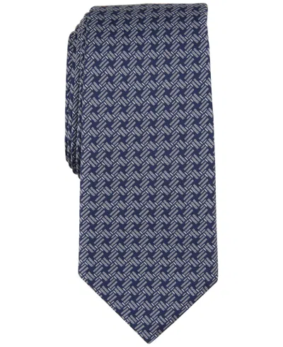 Alfani Men's Tolbert Patterned Tie, Created For Macy's In Silver
