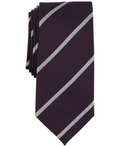 Alfani Men's Tracey Stripe Tie In Burgundy In Black