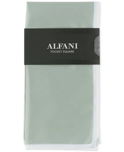 Alfani Men's Twill Border Pocket Square, Exclusively At Macy's In Green