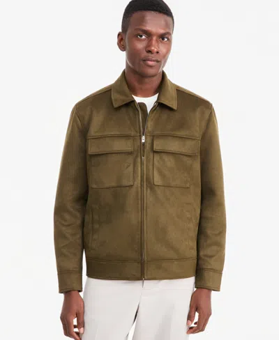 Alfani Men's Two Pocket Faux Suede Jacket, Macy's Exclusive In Stone Wall