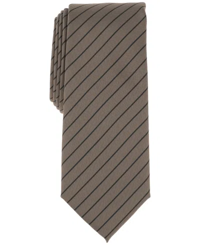 Alfani Men's Tyri Slim Striped Tie, Exclusively At Macy's In Taupe