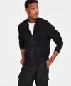 Alfani Men's Pique Knit Bomber Jacket, Created For Macy's In Deep Black