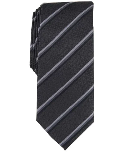 Alfani Men's Vaughn Stripe Tie, Created For Macy's In Black